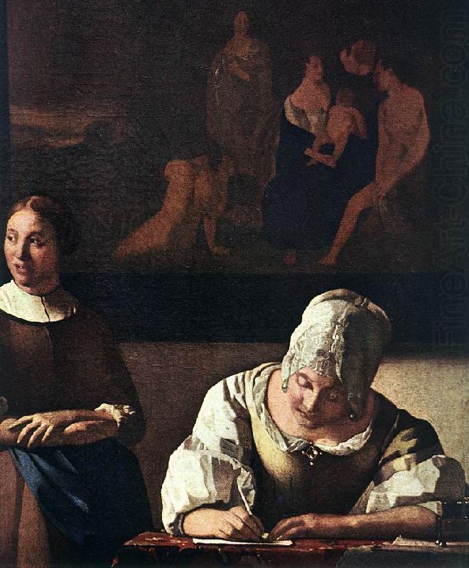 Lady Writing a Letter with Her Maid (detail) set, VERMEER VAN DELFT, Jan